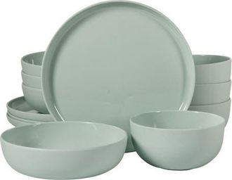 Gibson Home Candy Skies 12 Piece Wheat Straw Melamine Dinnerware Set in Green at Nordstrom