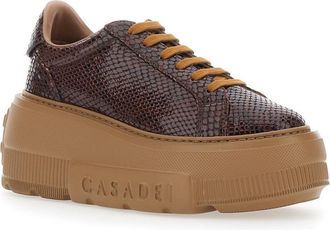 Casadei Womens Sneakers Nexus Brown Leather Trainers