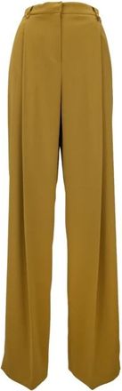 Elisabetta Franchi Wide Broeken - Dames - Wijde Broeken - Geel - XL - Katoen - Broeken