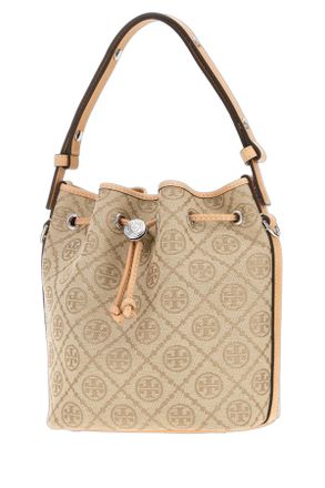 Tory Burch Monogram Bucket Bag - Beige
