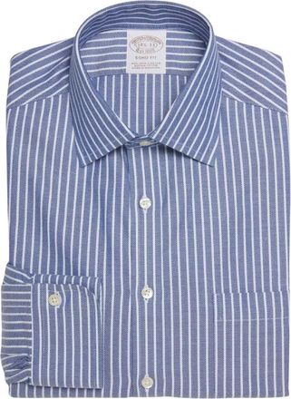 Brooks Brothers Soho Extra-slim Fit Non-iron Overhemd- Dobby- Ainsley Kraag - Heren - Zakelijke Overhemden - Blauw - 2XL - Katoen - Overhemden