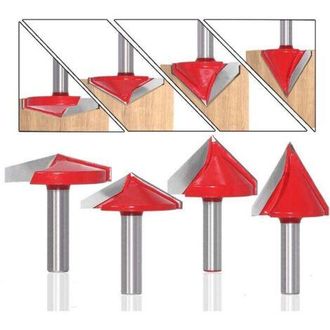 OEM Juego De 9 Fresas De Ranurado Recto En Forma De V, &Aacute;ngulos De 60&deg;, 90&deg;, 120&deg; Y 150&deg;, V&aacute;stago De 8 Mm, Fresa Para Carpinter&iacute;a En Forma De V 3d, Fresa P
