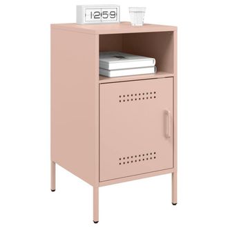 Berkfield Home Sturdy Bedside Cabinets 2 pcs Pink 36x39x68 cm Steel | Size: 36 x 39 x 68 cm