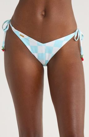 Maaji Sunshine Reversible V-Cut Bikini Bottoms in Light/Pastel Blue at Nordstrom, Size Medium