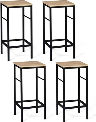 IDMarket Set Di 4 Sgabelli Da Bar Di Design Industriale Detroit