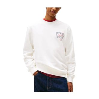 Tommy Hilfiger Hoodies & sweatvesten, Heren, Wit, L, Katoen, Reg Entry Sweatshirt