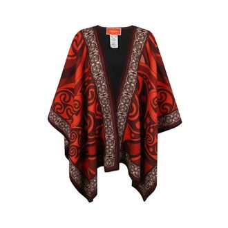 La DoubleJ Soul Poncho - Dames - Jassen - Rood - Maat: ONE Size Wol