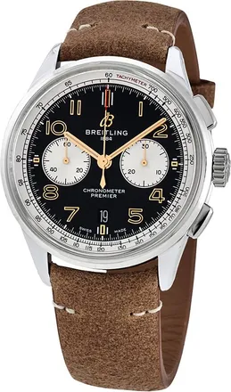 Breitling Pre-owned Breitling Premier Chronograph Automatic Chronometer Black Dial Mens Watch AB0118A21B1X2