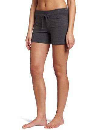 Danskin Womens Drawcord Short, Charcoal Heather, Medium