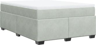 vidaXL Vidaxl - Cama Box Spring Con Colch&oacute;n Terciopelo Gris Claro 160x200 Cm