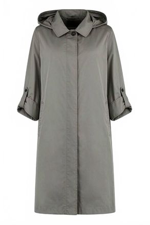 Moorer Mens Lapel Hooded Long Trench Coat In Marmo