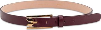 Victoria Beckham Bordeaux Red Logo Buckle Belt
