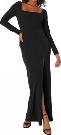 Lulus Regal Stunner Long Sleeve Corset Maxi Dress In Black