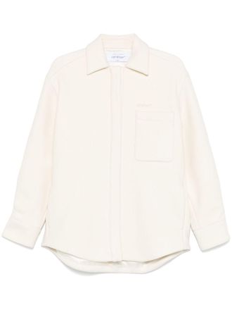 Off-white padded shirt jacket - women - Wool - 36
