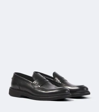 Canali Leather penny loafers