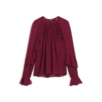 BOSS Regular-fit blouse in lightweight creponne fabric