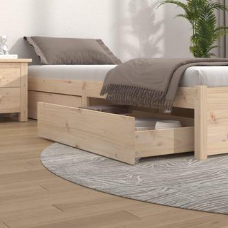 vidaXL Cajones De Cama 4 Unidades Madera Maciza De Pino Vidaxl