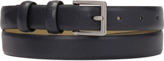 Kazar Donkerblauwe smalle leren riem - Dames - Riemen - Blauw - 100 CM - Leer - Accessoires