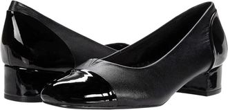 Trotters Womens Trotters Daisy Pumps Black Leather Square Toe Block Heel RHS6021