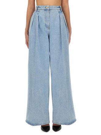Nina Ricci Wide-Leg Cotton Jeans - Blue