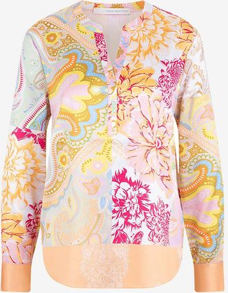 Herzen&rsquo;s Angelegenheit Bluse aus Seide mit Bl&uuml;ten-Patchwork-Print