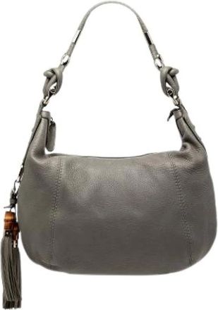 Gucci Pre-owned Shoulder Bags, female, Gray, Size: ONE SIZE Pre-owned Techno Horsebit Bag