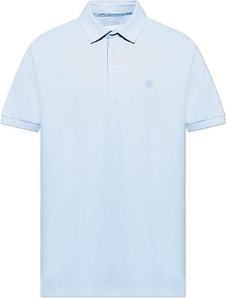 Etro Polo met Geborduurd Logo - Heren - Polos - Blauw - 2XL - Katoen - Tops