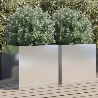 vidaXL Vidaxl - Jardineras 2 Unidades Acero Inoxidable Plateado 49x47x46 Cm