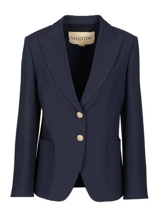 Valentino Garavani Crepe Couture Blazer Giacche Blu-Donna