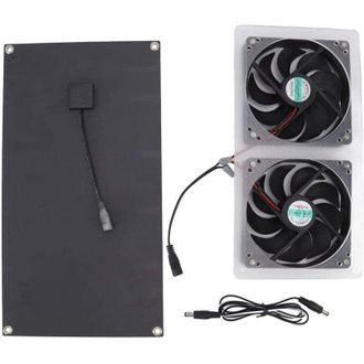 OEM Kit De Ventilador Con Panel Solar De 100 W, Doble Ventilador, Resistente Al Agua Ip67, Bajo Nivel De Ruido, Amplia Aplicaci&oacute;n, Ventilador Con Energ&iacute;a 