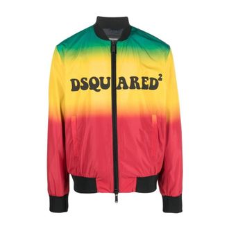 Dsquared2 Bomber Jackets, male, Multicolor, Size: 2XL Reflective Rainbow Bomber Jacket