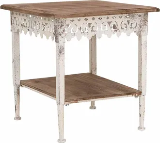 Wanderlust Deco Mesa De Centro De Madera Marr&oacute;n 50x50x53h Cm
