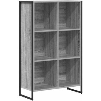vidaXL Book Cabinet Grey Sonoma 99.5 x 30 x 108.5 cm Engineered Wood vidaXL