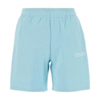 Versace Sweatshorts with 1978 Re-Edition Logo - female - Versace - Casual Shorts - Blue - M - Shorts