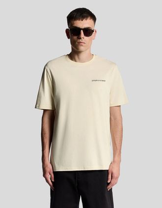Lyle & Scott Lyle And Scott Mens Script Logo Cotton Crew Neck T-Shirt - Cream - Size: 38