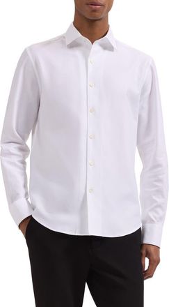 Bugatchi Alvin Shaped Fit Mini Check Button-Up Shirt in White at Nordstrom, Size Xx-Large