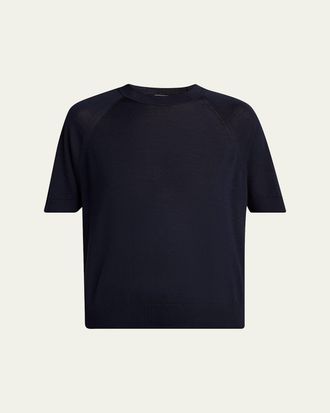 Moncler Short-Sleeve Wool Sweater