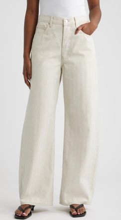Rails Belmont High Waist Barrel Leg Jeans in Ecru Railroad Stripe at Nordstrom, Size 28