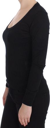 Dolce & Gabbana Womens Cashmere & Cotton Crewneck Sweater Black Viscose