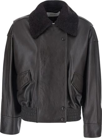 IVY OAK Laila Leren Jas - Dames - Bomber jackets - Bruin - M - Leer - Jassen