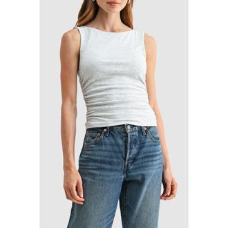 Lush Boat Neck Side Cinched Knit Tank in Heather Grey at Nordstrom Rack, Size X-Large