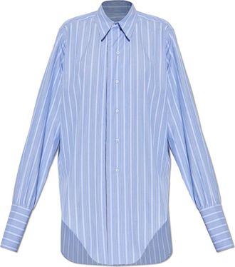 Maison Margiela Shirt met Streepjespatroon - Dames - Overhemden - Blauw - S - Katoen - Overhemden