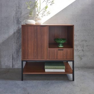 Sweeek 80cm Walnut Sideboard With 2 Drawers