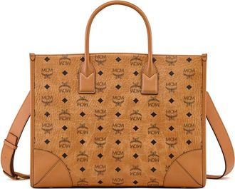 MCM Large Visetos Tote - Dames - Shoppers - Bruin - ONE Size - Leer - Tassen