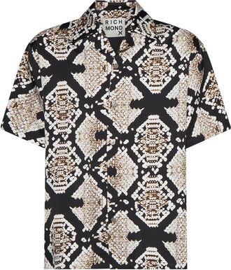 John Richmond Graphic Short Sleeve Shirt - Heren - Korte mouwen Overhemden - Veelkleurig - XL - Overhemden