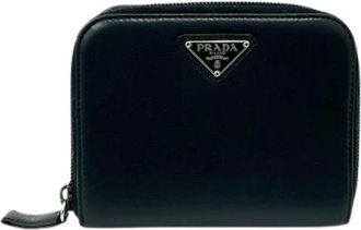 Prada Pre-owned Wallets, female, Black, Size: ONE SIZE Pre-owned Leather Wallet