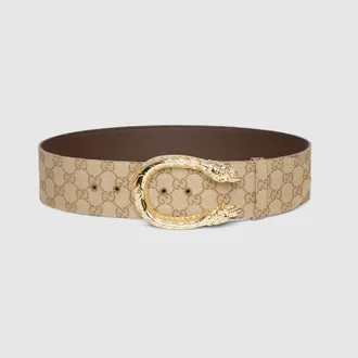 Gucci Dionysus Wide Belt, Beige, GG Canvas