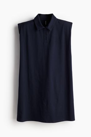 H&M Polokleid mit Schulterpolstern - Blue