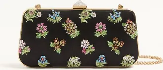 Valentino Garavani Minaudiere Carry Secrets Raso Con Ricamo Floreale Donna NERO/MULTICOLOR UNI