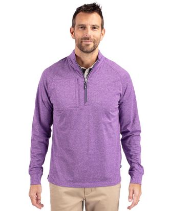 Cutter & Buck Adapt Eco Knit Heather Mens Quarter Zip Pullover